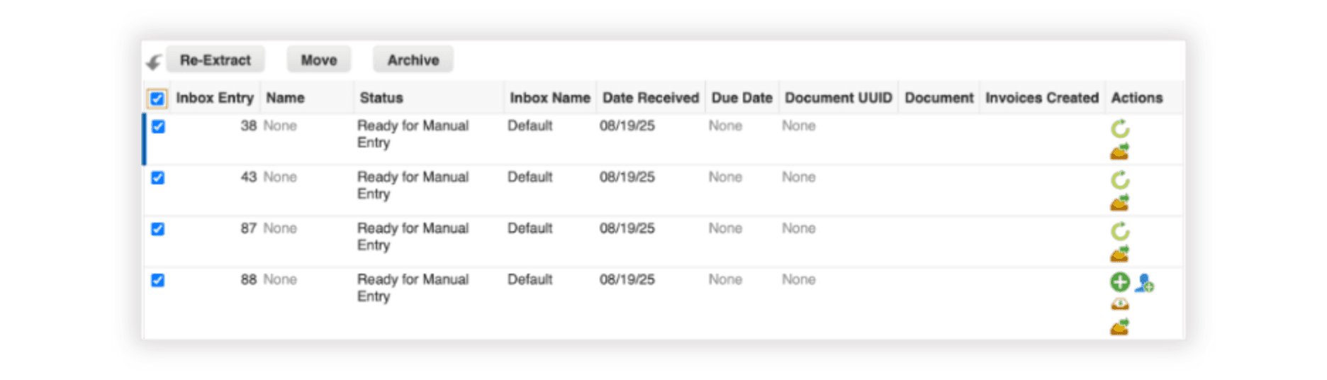 InvoiceSmash bulk actions in Coupa